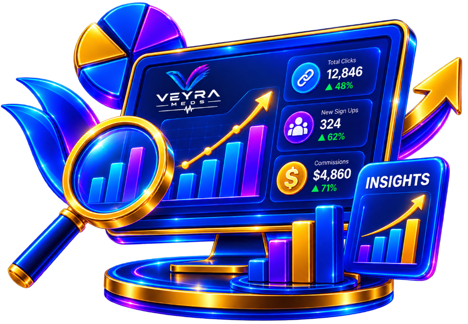 Performance insights with magnifier and growth charts