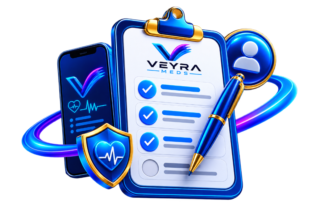 Take Your Assessment illustration — wellness checklist and phone